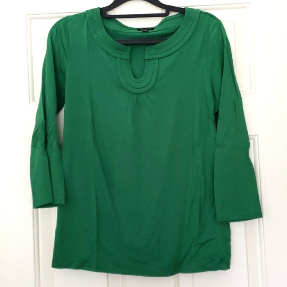 Talbots emerald green 3/4 sleeve top size M